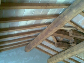 Soffitto finito con tavelle in cotto - Sabbiature Lamature